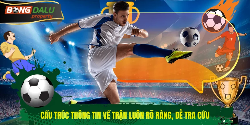 Cấu trúc thông tin về trận luôn rõ ràng, dễ tra cứu